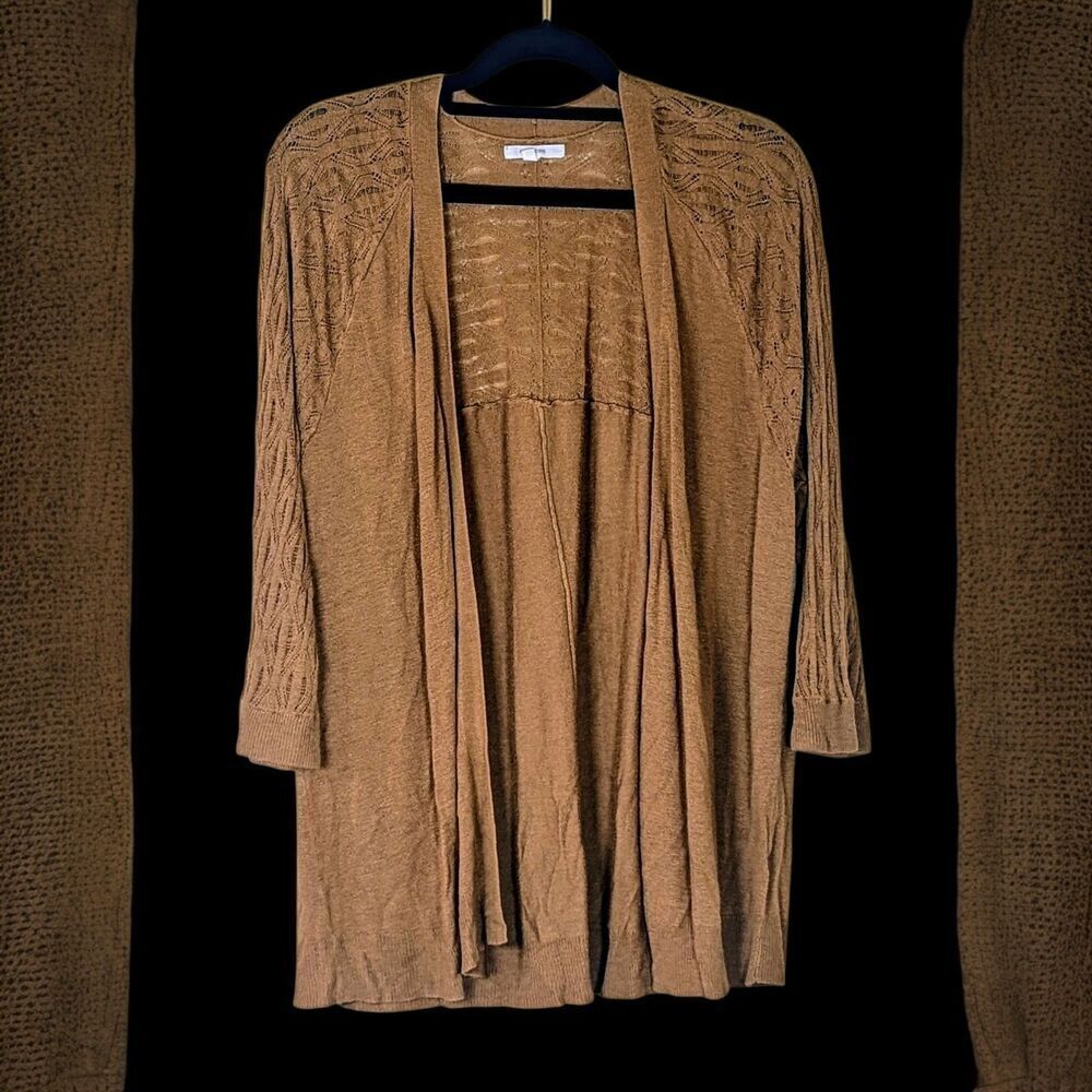 Maurices women’s cardigan sweater open Brown/Gold Rayon blend size XS